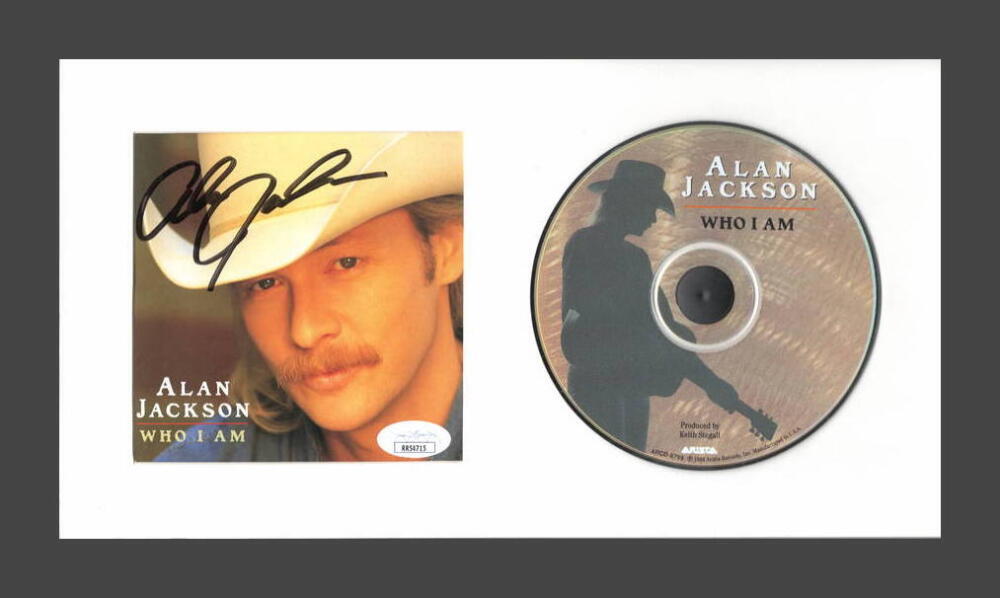 ALAN JACKSON SIGNED AUTOGRAPH WHO I AM FRAMED CD DISPLAY – READY TO HANG JSA COA COLLECTIBLE MEMORABILIA