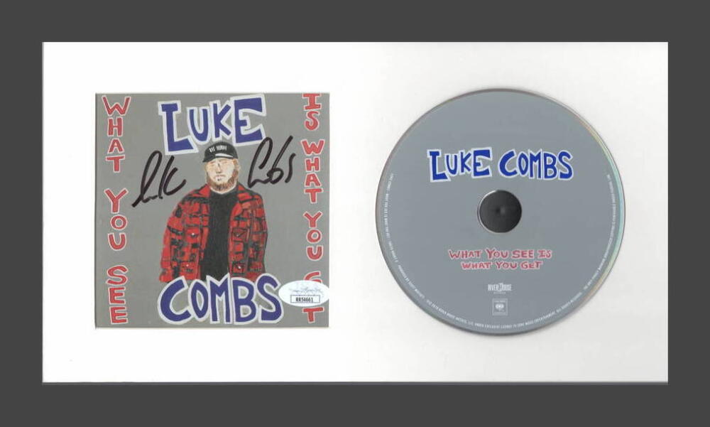 LUKE COMBS SIGNED AUTOGRAPH WHAT YOU SEE IS WHAT YOU GET FRAMED CD DISPLAY - JSA