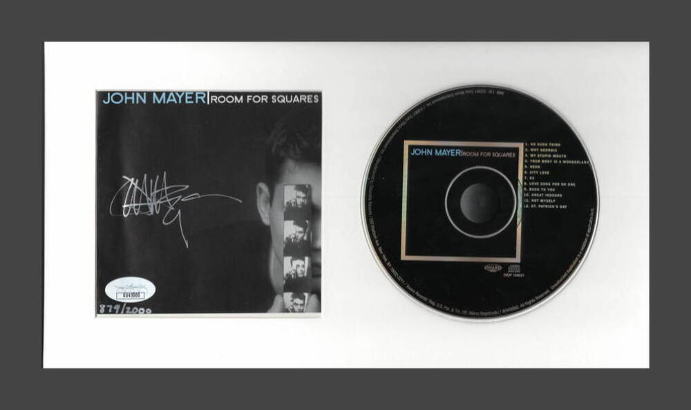 JOHN MAYER SIGNED AUTOGRAPH ROOM FOR SQUARES #D/2000 FRAMED CD DISPLAY JSA COA