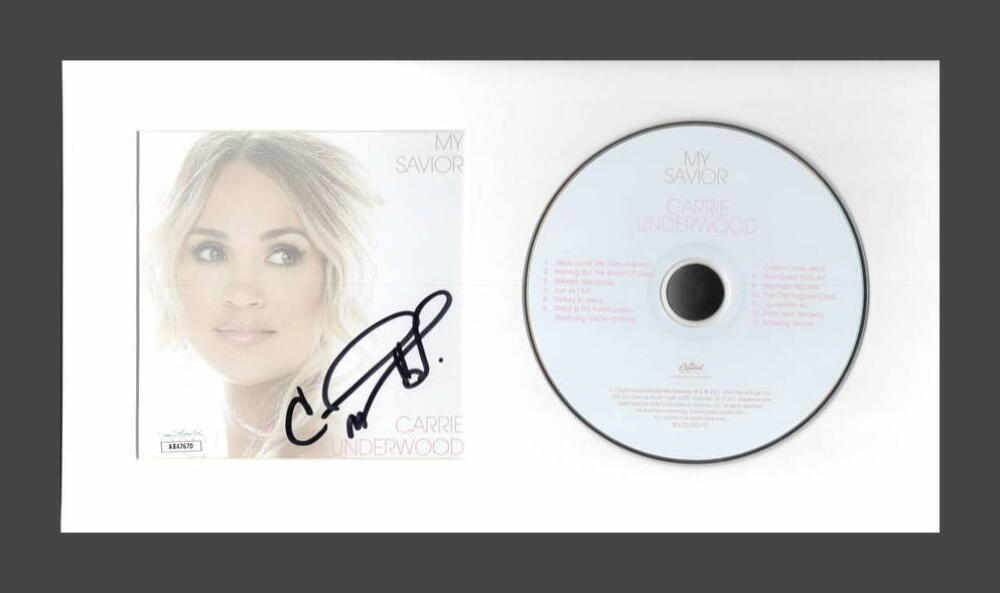 CARRIE UNDERWOOD SIGNED AUTOGRAPH MY SAVIOR FRAMED CD DISPLAY READY TO HANG! JSA