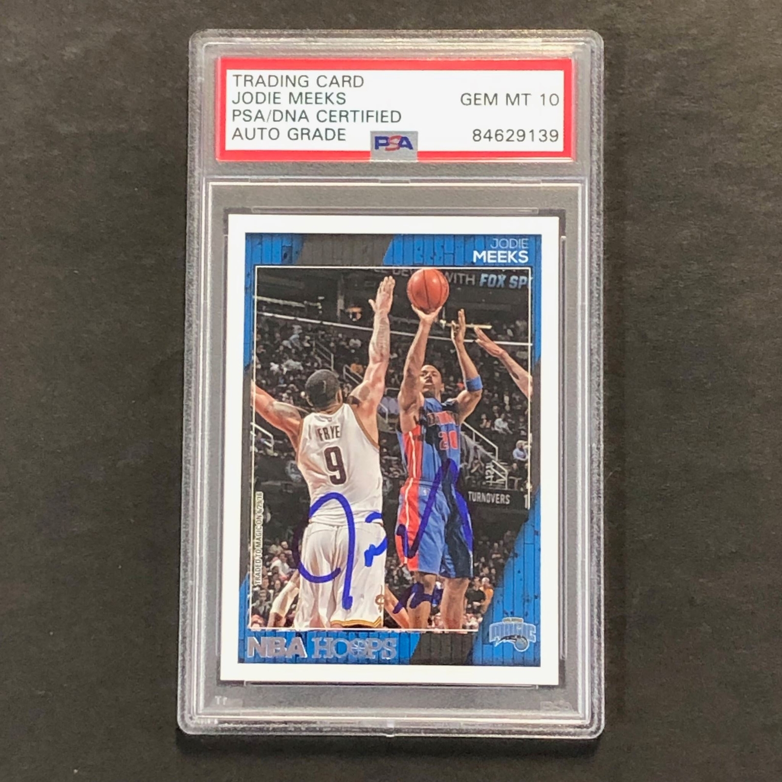 2016-17 NBA Hoops #225 Jodie Meeks Signed Card AUTO 10 PSA Slabbed Magic