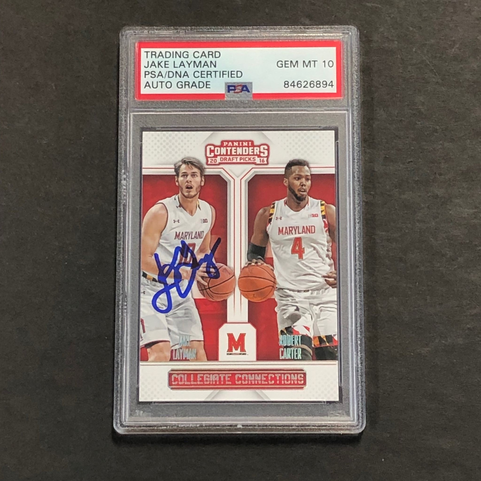 2016 Panini Contenders Draft Picks #17 Jake Layman Signed Rookie Card AUTO 10 PS