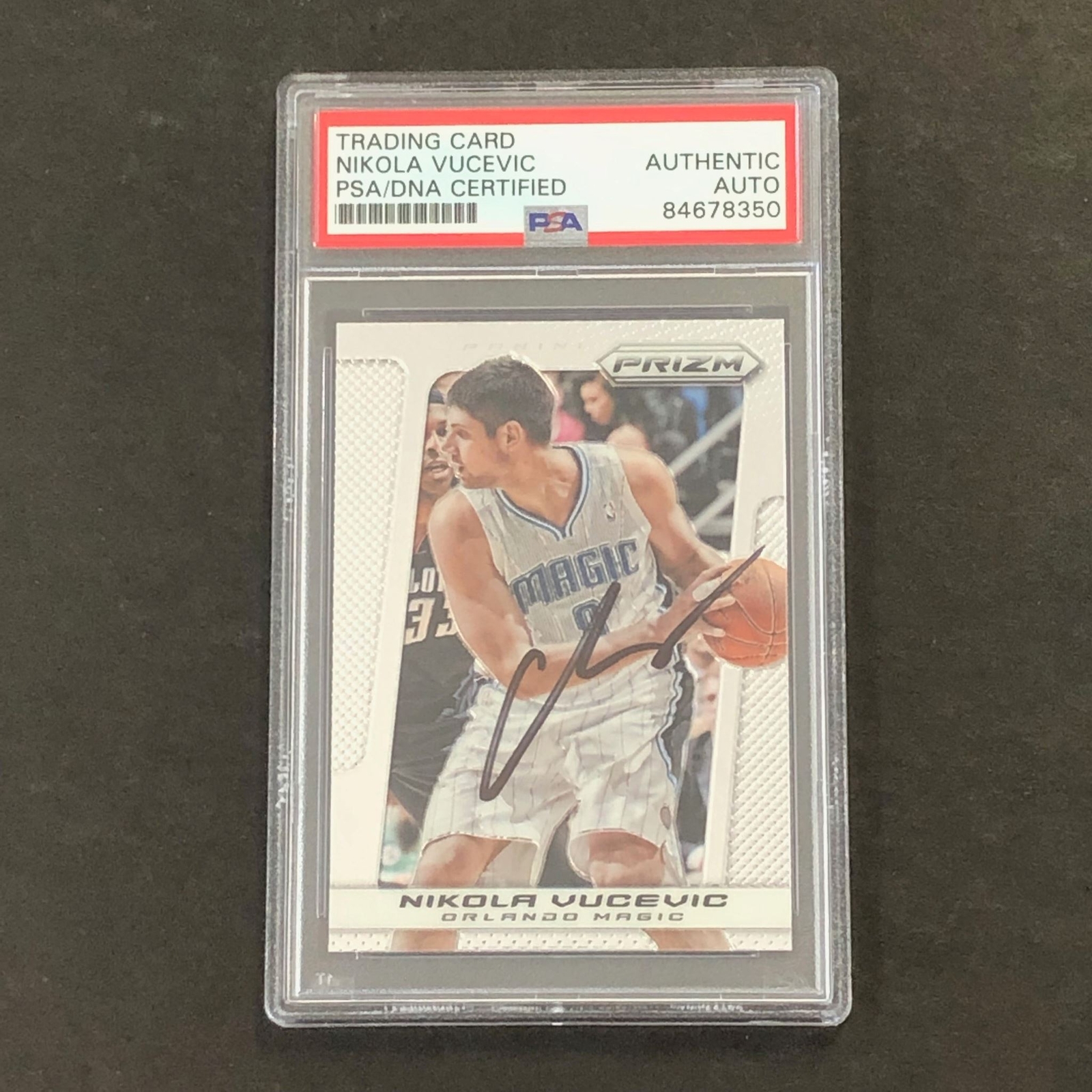 2013-14 Panini Prizm #125 Nikola Vucevic Signed Card PSA Slabbed Magic
