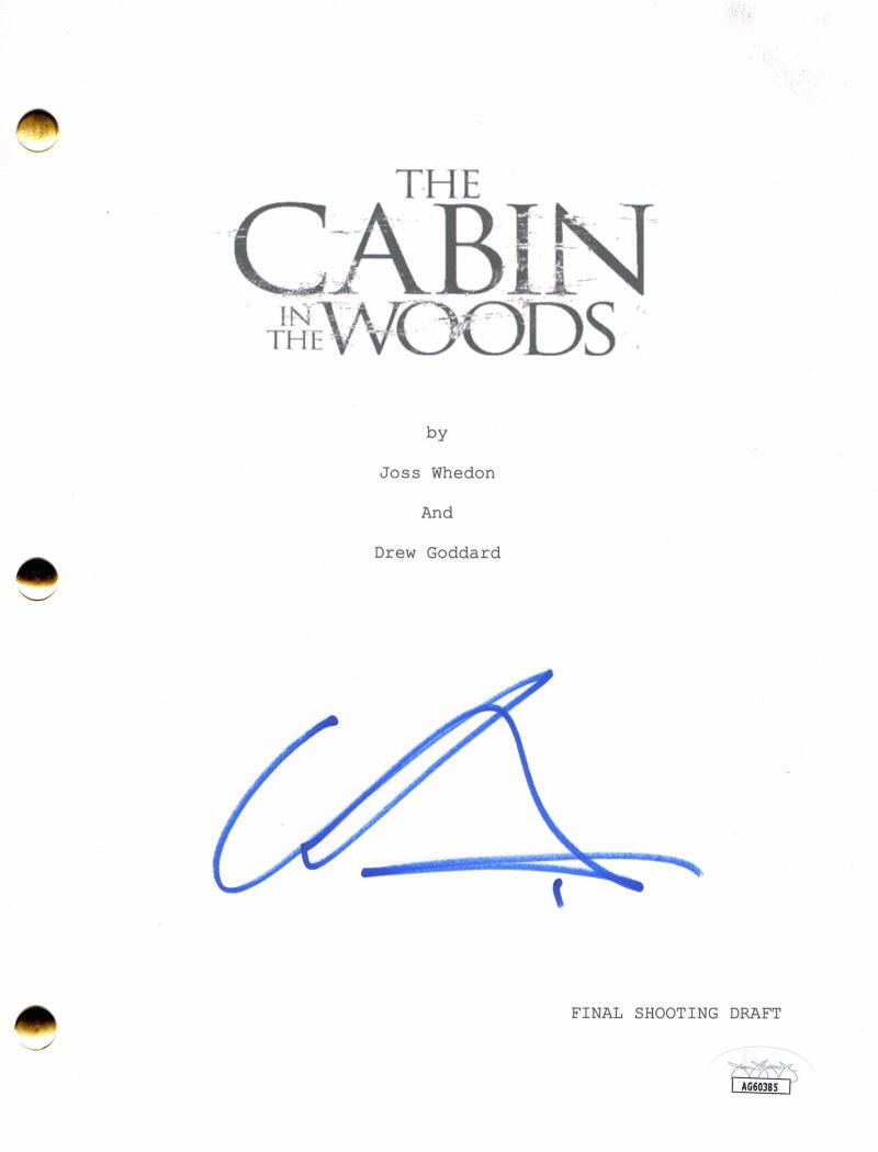 CHRIS HEMSWORTH SIGNED AUTOGRAPH CABIN IN THE WOODS FULL MOVIE SCRIPT - THOR JSA