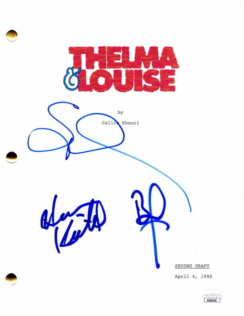 SUSAN SARANDON BRAD PITT, KEITEL SIGNED AUTOGRAPH THELMA & LOUISE SCRIPT JSA COA