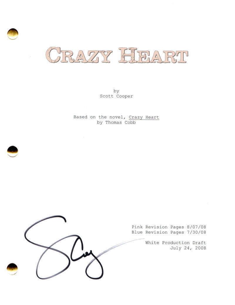 SCOTT COOPER SIGNED AUTOGRAPH CRAZY HEART MOVIE SCRIPT - JEFF BRIDGES OSCAR WIN