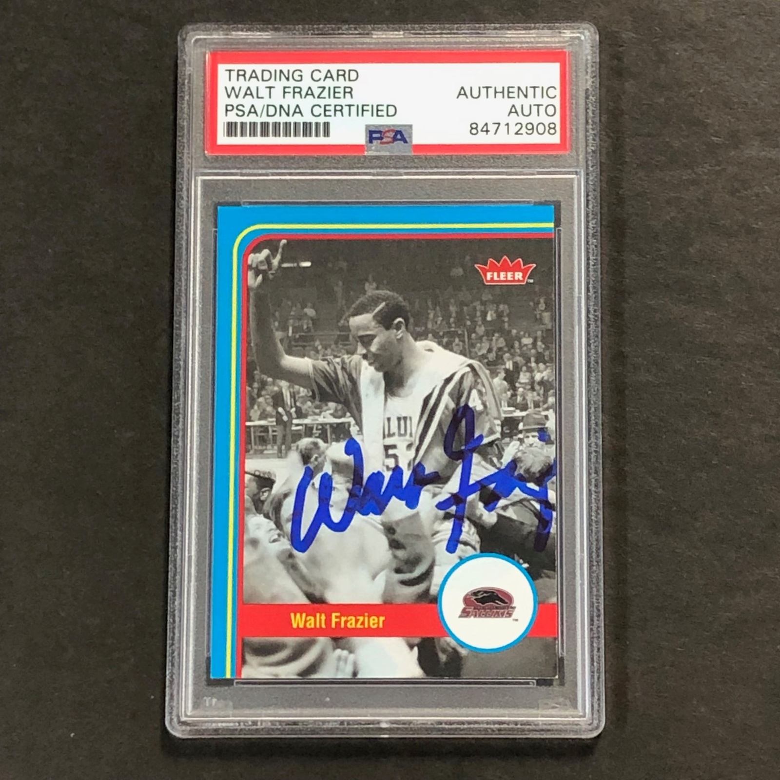 2012-13 FLEER RETRO BASKETBALL #25 WALT FRAZIER SIGNED CARD AUTO PSA SLABBED SAL COLLECTIBLE MEMORABILIA