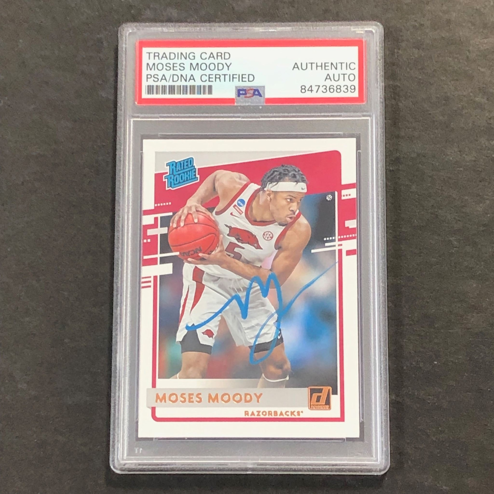 2021-22 Panini Chronicles Draft Picks #36 Moses Moody Signed Card AUTO PSA Slabb