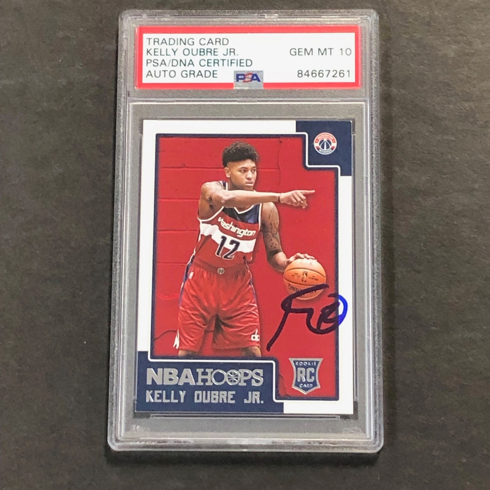 2015 NBA Hoops #283 Kelly Oubre Jr. Signed Card AUTO 10 PSA Slabbed RC Wizards