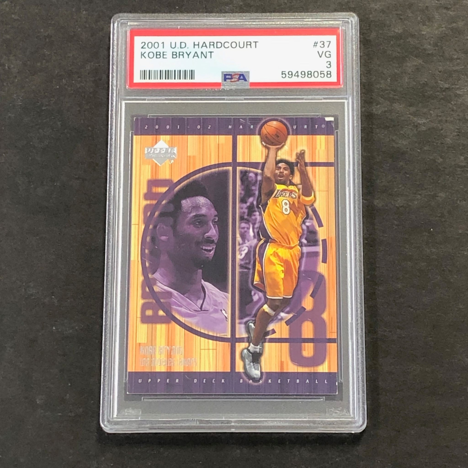 2001 U.D. Hardcourt #37 Kobe Bryant PSA 3 VG Lakers