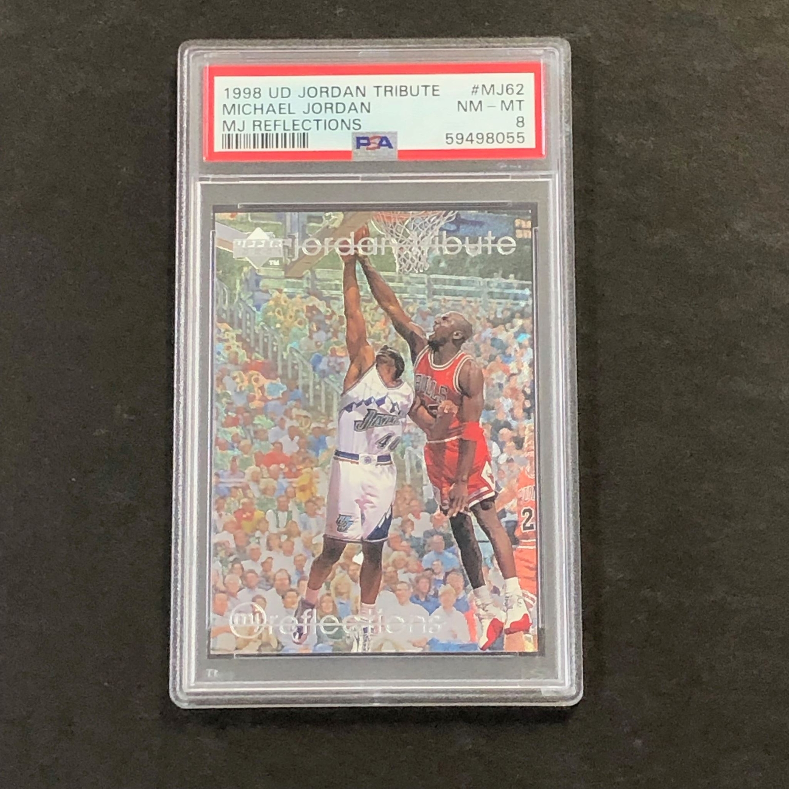 1998 UD Jordan Tribute #MJ62 Michael Jordan PSA 8 NM-MT MJ Reflections