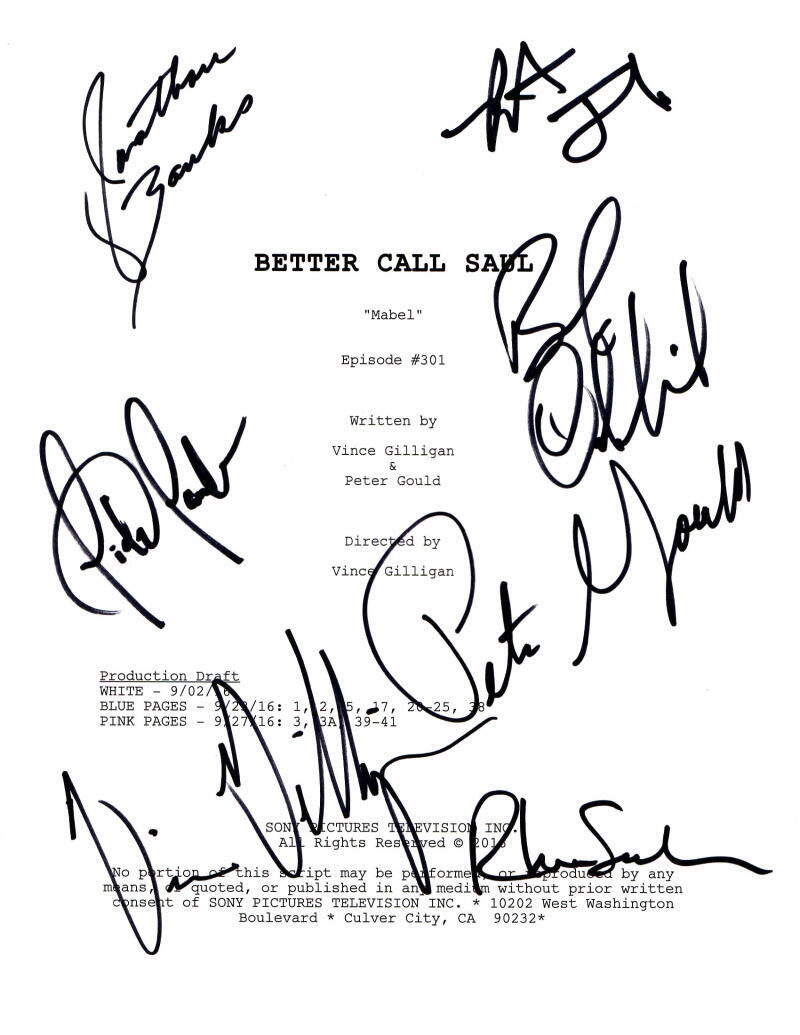 BETTER CALL SAUL CAST X7 SIGNED AUTOGRAPH SCRIPT COVER ONLY – BOB ODENKIRK +++ COLLECTIBLE MEMORABILIA