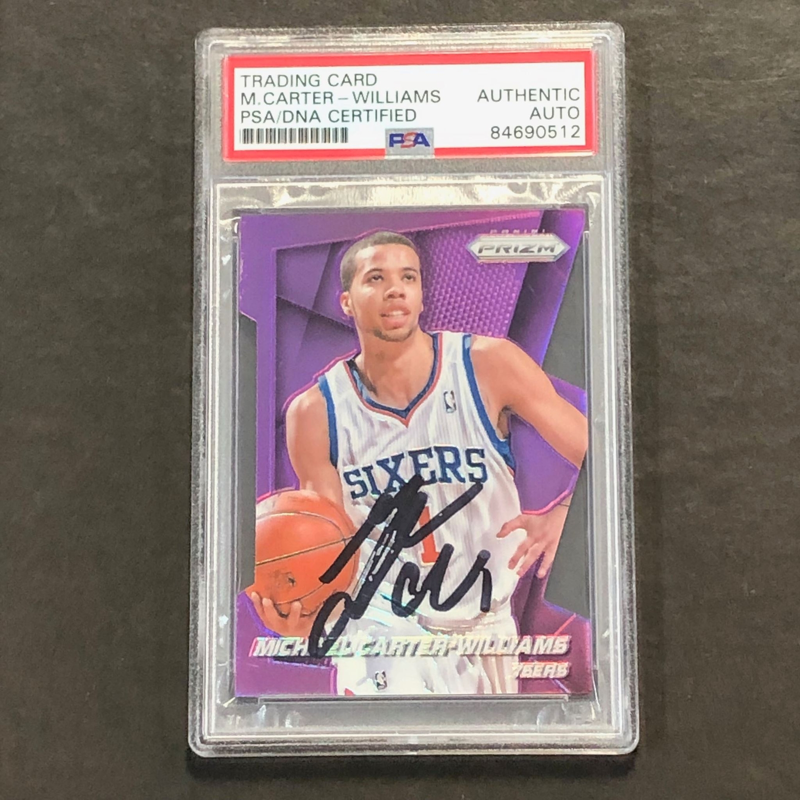 2013-14 Panini Prizm #118 Michael Carter-Williams Signed Card AUTO PSA Slabbed 7