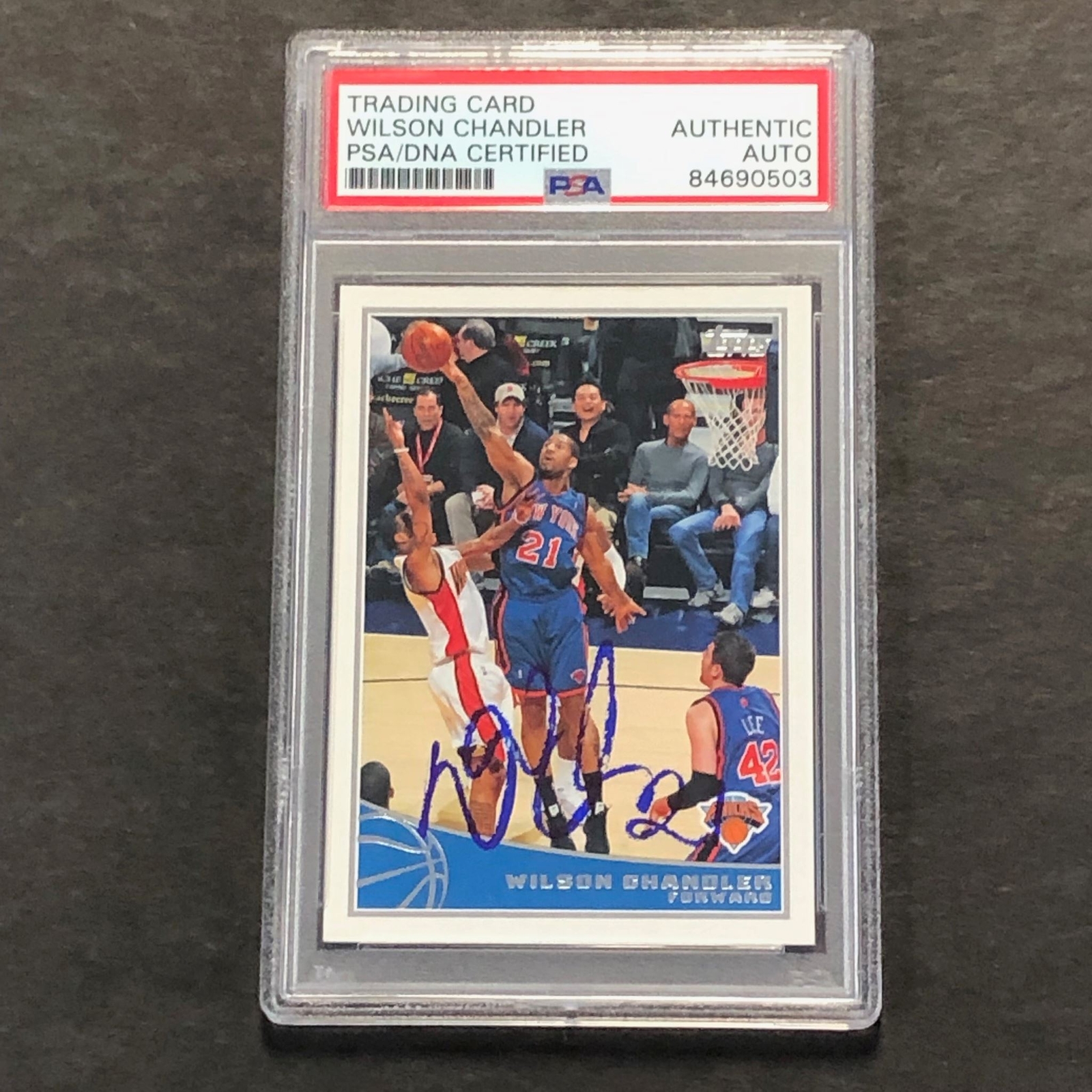 2009-10 Topps Basketball #200 Wilson Chandler Signed Card AUTO PSA Slabbed Knick