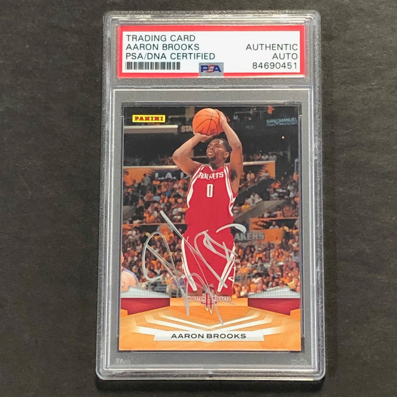 2009-10 PANINI BASKETBALL #164 AARON BROOKS SIGNED CARD AUTO PSA SLABBED ROCKETS COLLECTIBLE MEMORABILIA