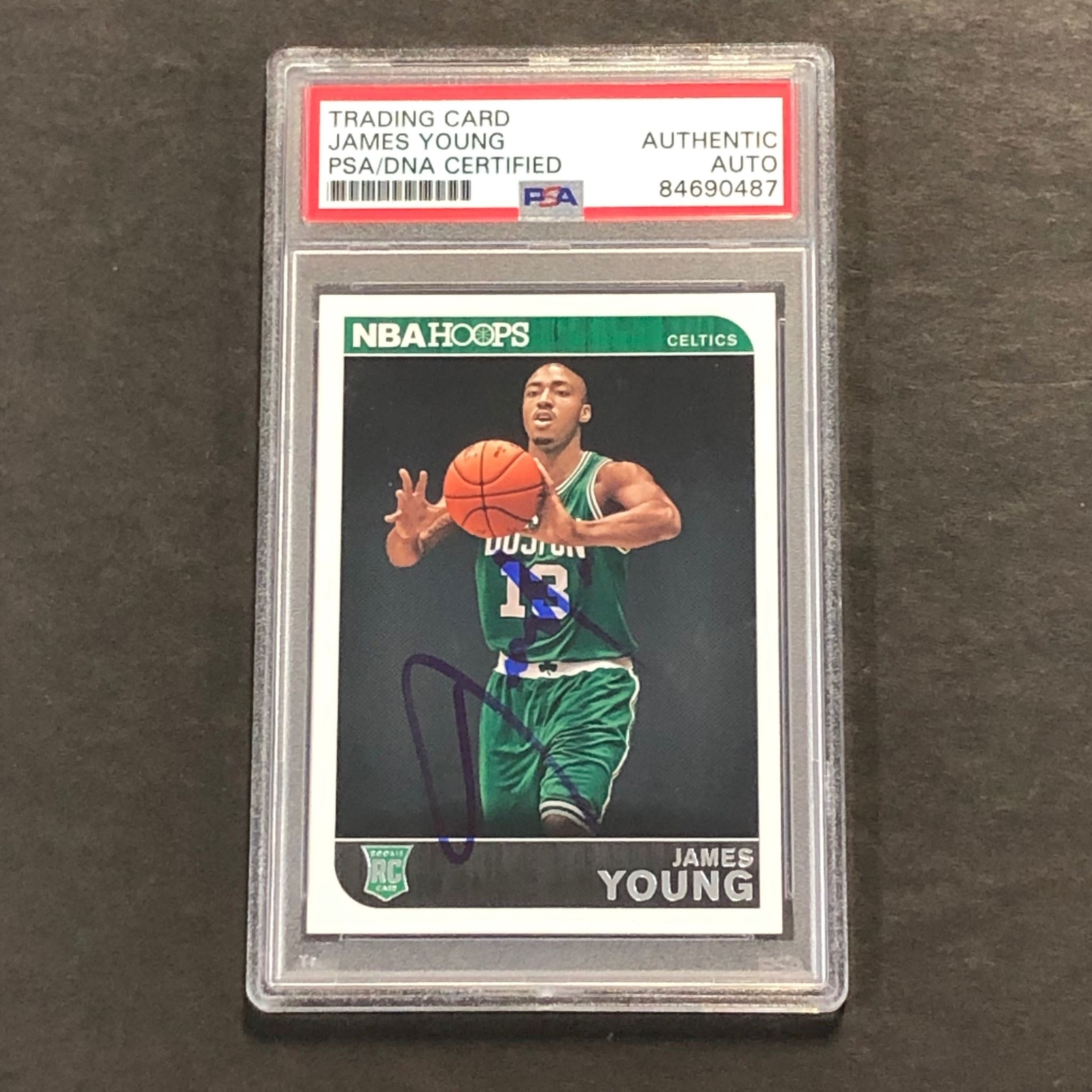 2014-15 NBA Hoops #275 James Young Signed Card AUTO PSA/DNA Slabbed RC Celtics