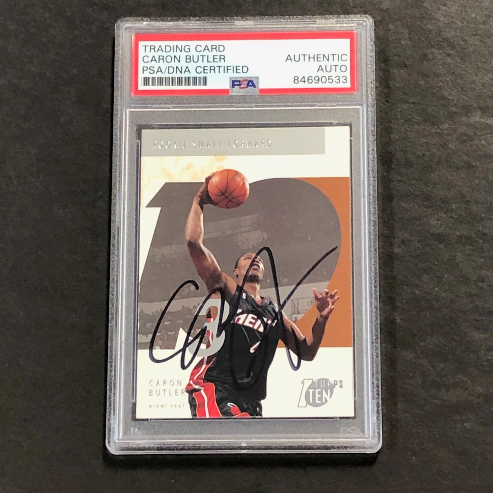 2002-03 Topps 1 Ten #133 Caron Butler Signed Card AUTO PSA Slabbed Heat