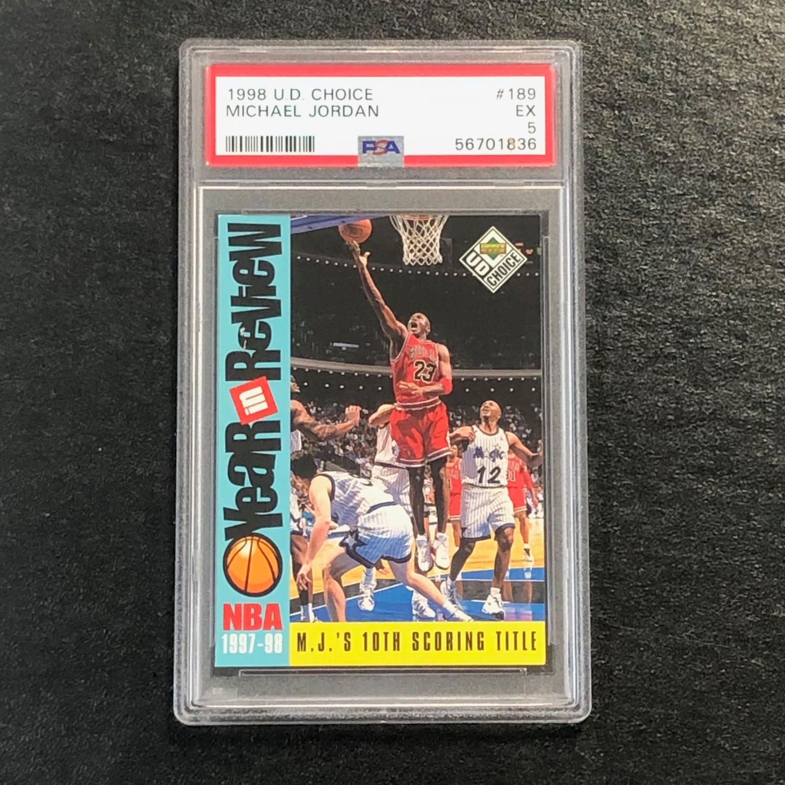 1998 UD Choice #189 Michael Jordan PSA 5 EX Bulls