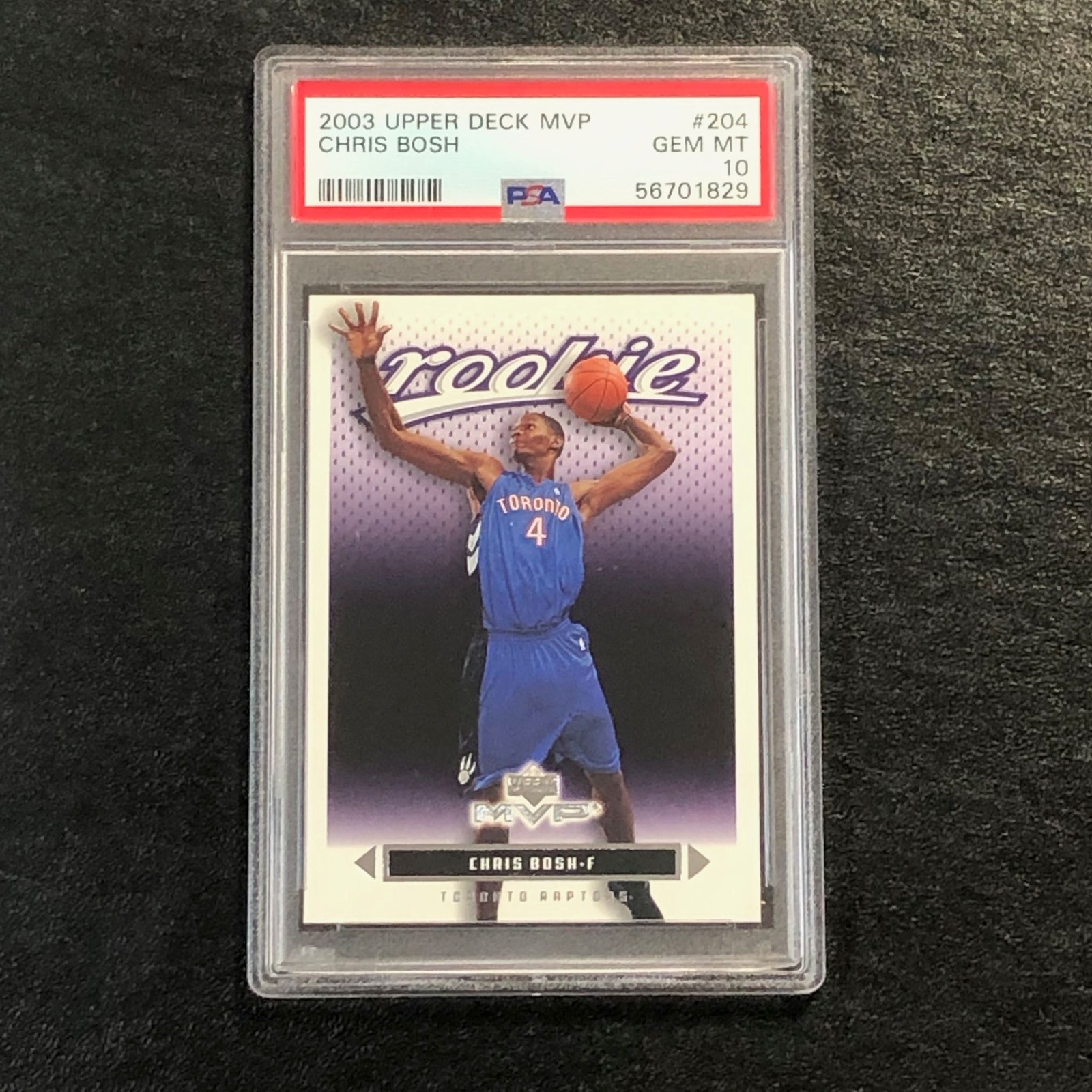 2003 Upper Deck MVP #204 Chris Bosh PSA 10 GEM MT RC Raptors