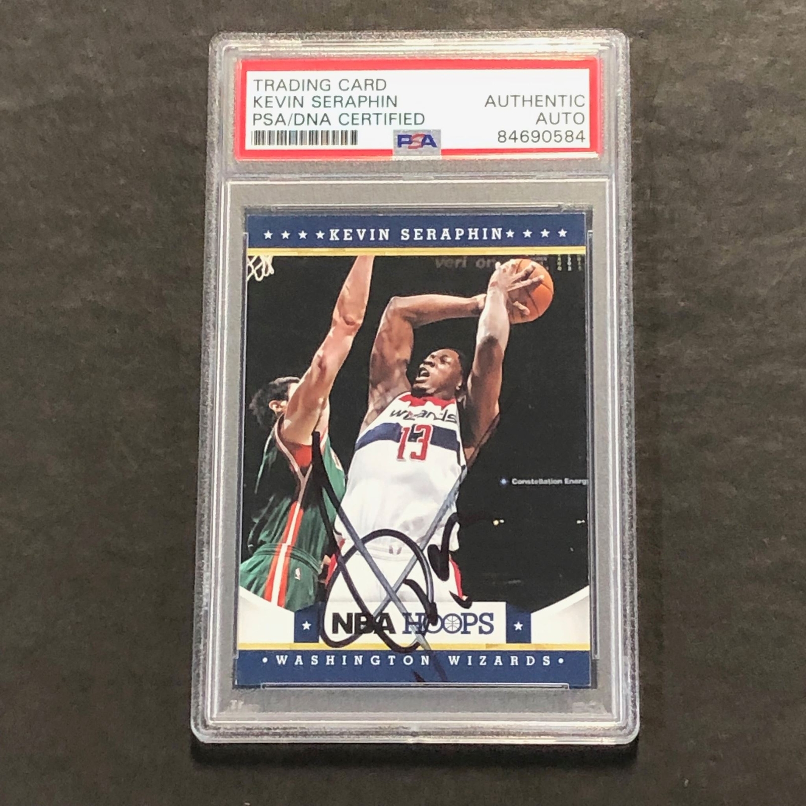 2012-13 NBA Hoops #176 Kevin Seraphin Signed Card AUTO PSA Slabbed Wizards