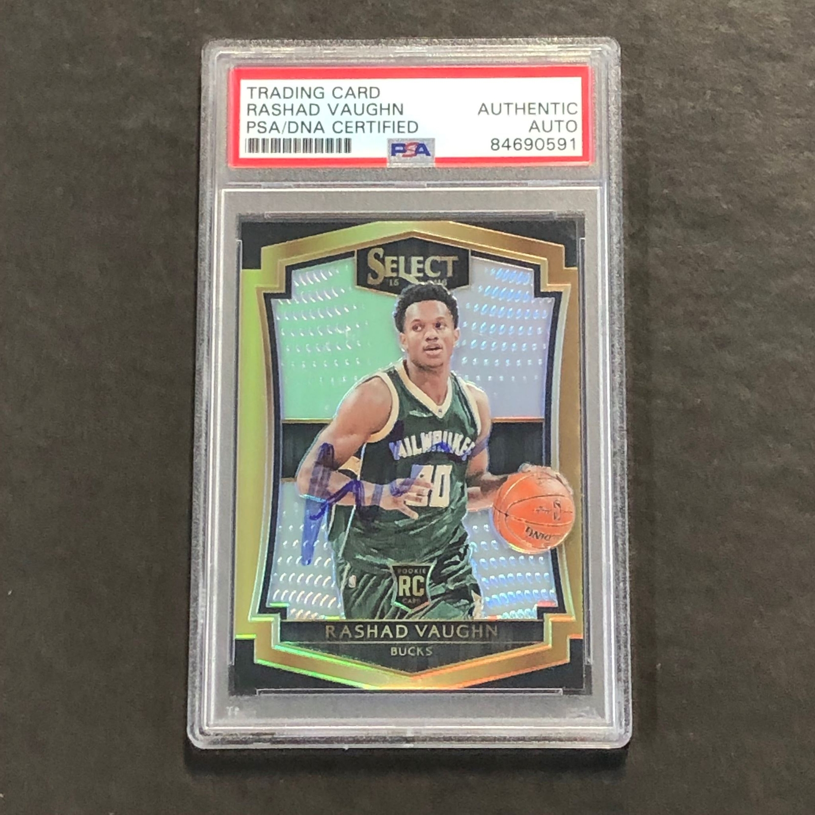 2015-16 Panini Select #198 Rashad Vaughn Signed Card AUTO PSA Slabbed RC Rookie