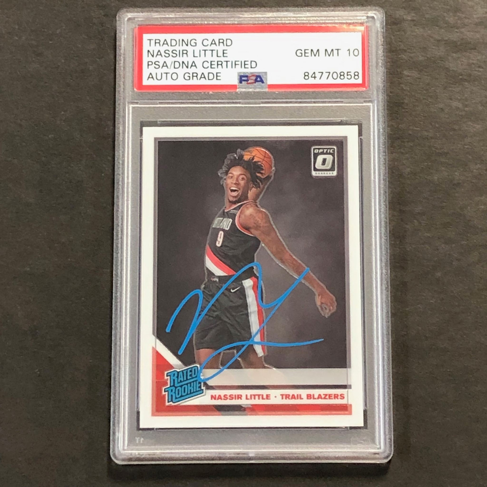 2019-20 Panini Optic #154 Nassir Little Signed Rookie Card AUTO 10 PSA Slabbed R