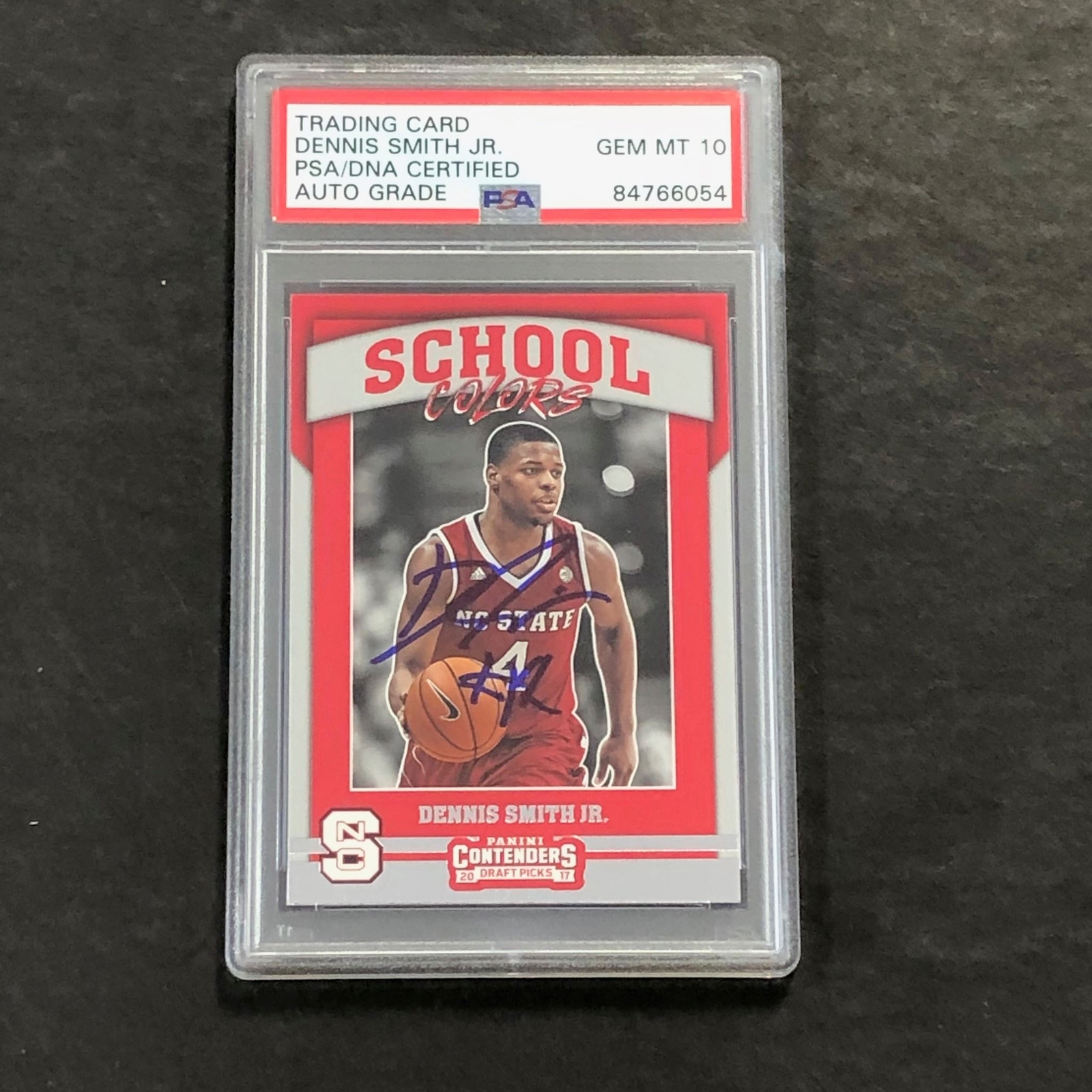 2017 Panini Contenders Draft Picks #8 Dennis Smith Jr. Signed Card AUTO 10 PSA S