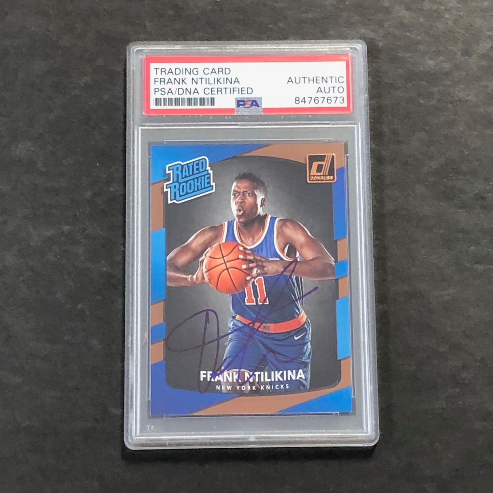 2017-18 Panini Donruss #193 Frank Ntilikina Signed Card AUTO PSA Slabbed RC Knic