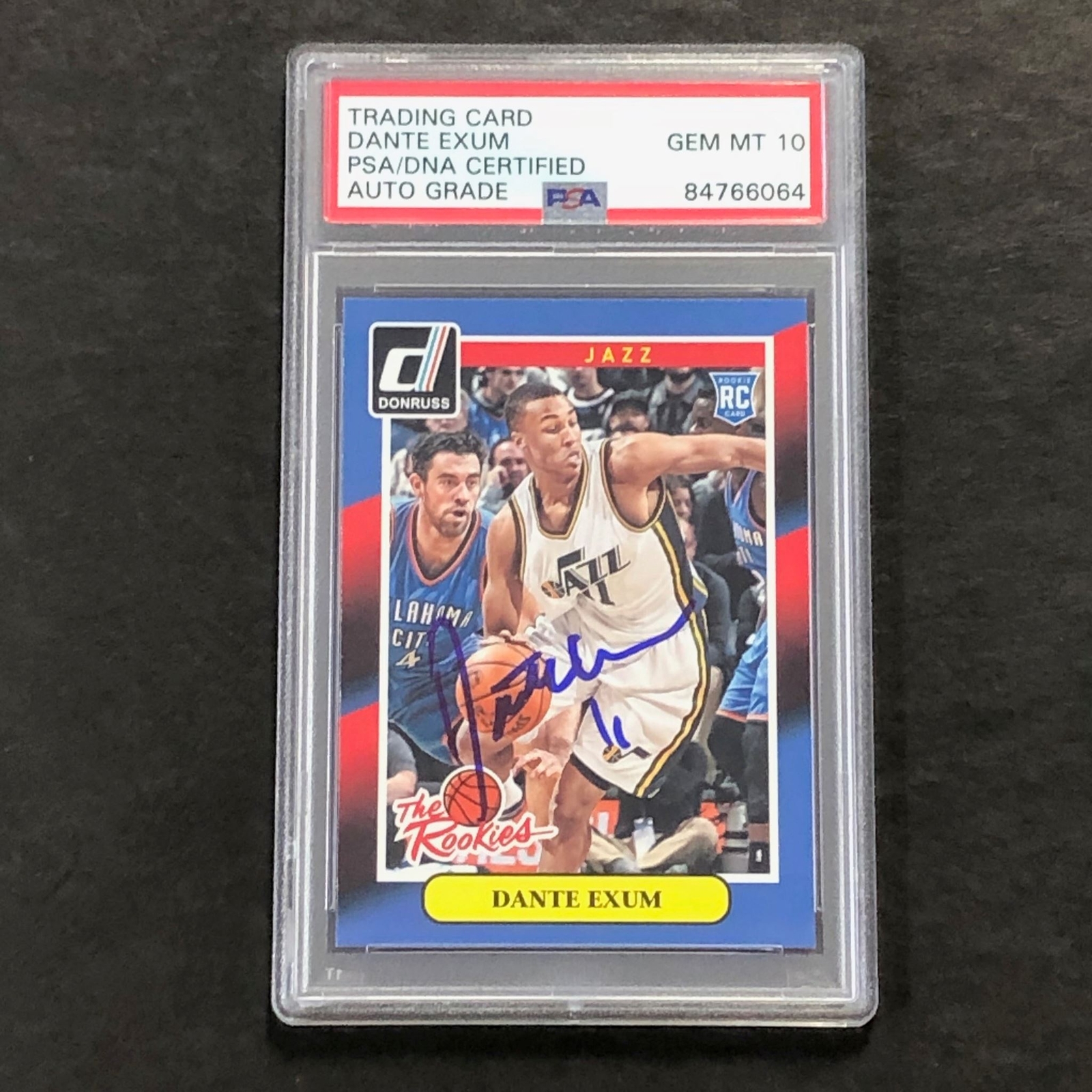 2014-15 Panini Donruss #4 Dante Exum Signed Card AUTO 10 PSA Slabbed Jazz