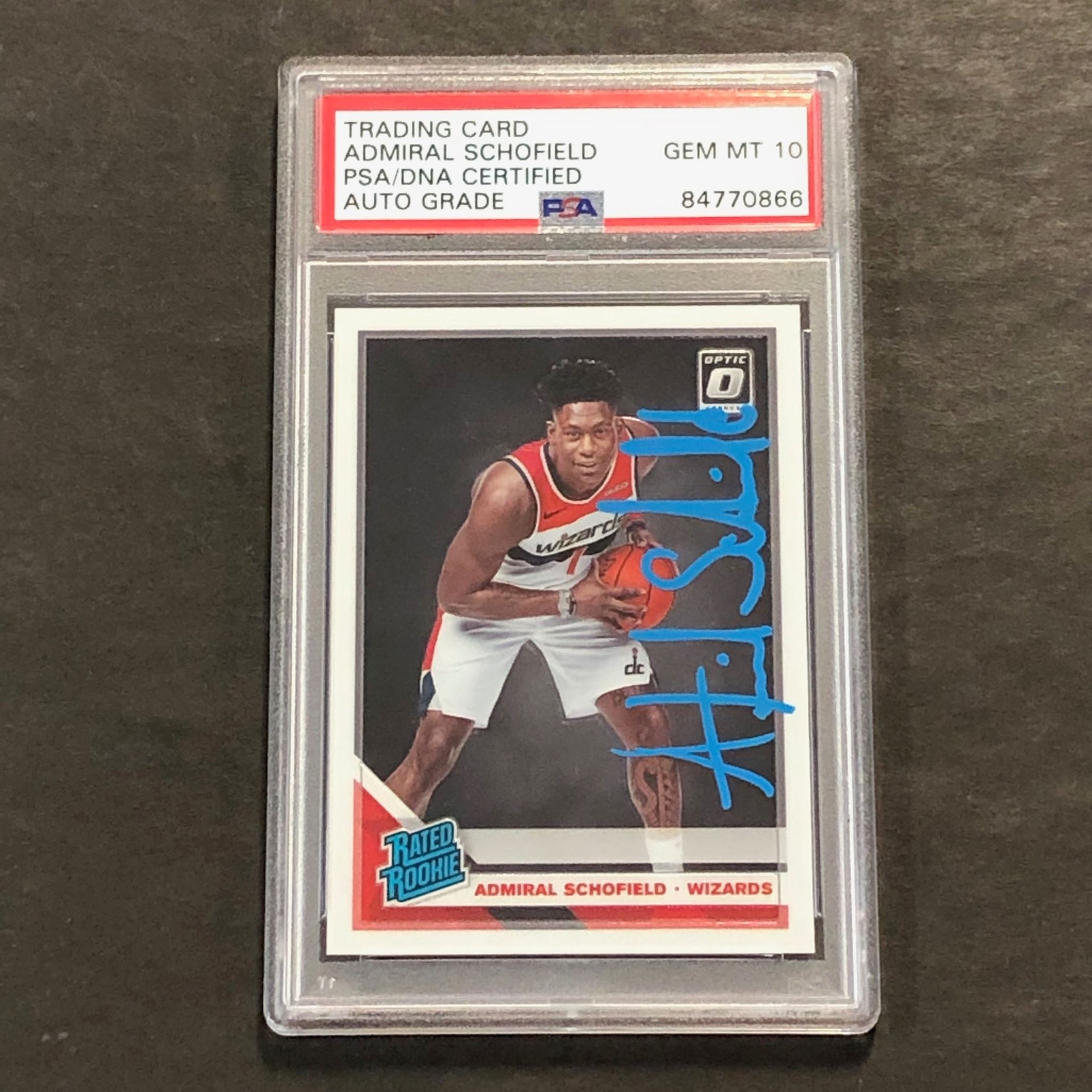 2019-20 Panini Optic #187 Admiral Schofield Signed Card AUTO 10 PSA Slabbed RC W