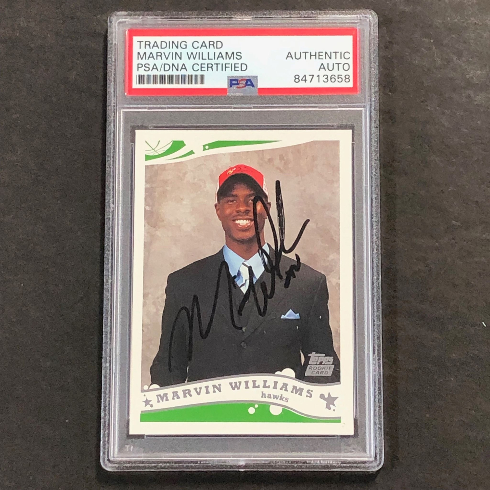 2005-06 TOPPS #222 Marvin Williams Signed AUTO PSA Slabbed RC Hawks