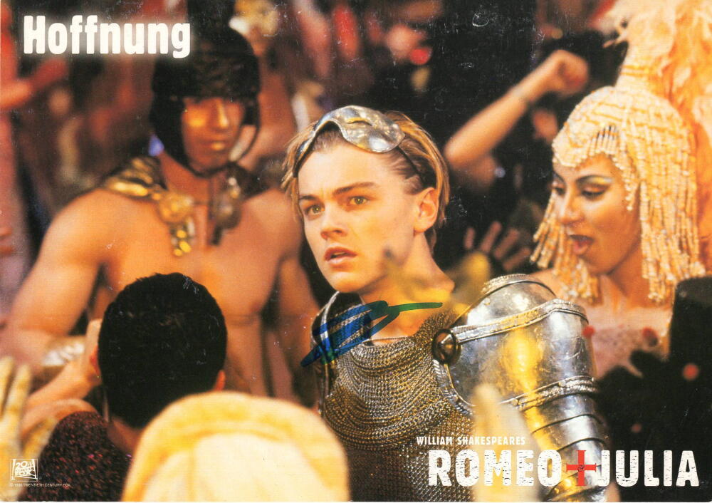 LEONARDO DICAPRIO SIGNED AUTOGRAPH LOBBY CARD PHOTO – ROMEO + JULIET W/ ACOA COLLECTIBLE MEMORABILIA
