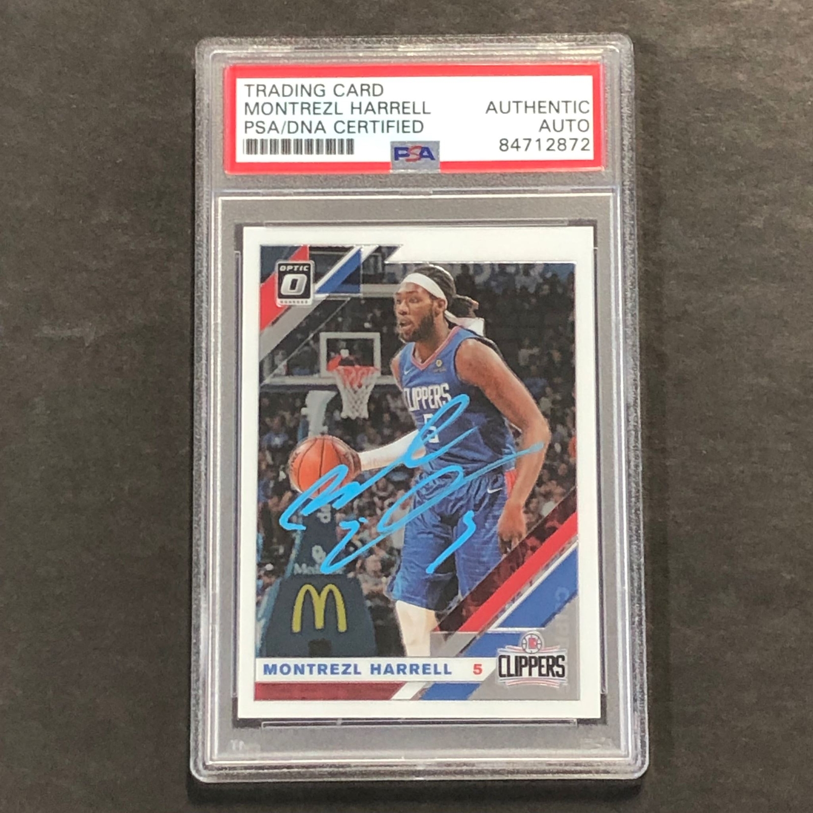 2019-20 Optic Panini #40 Montrezl Harrell Signed Card PSA Slabbed Clippers