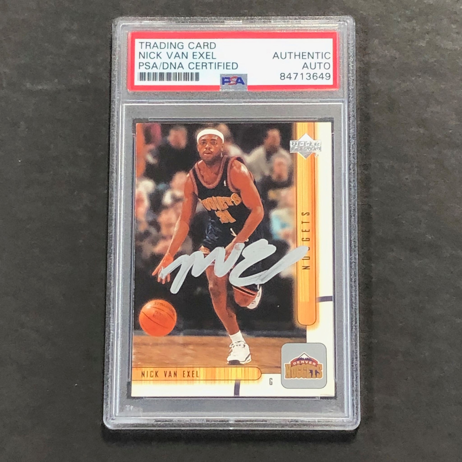 2000-01 Upper Deck #39 Nick Van Exel Signed Card AUTO PSA Slabbed Nuggets