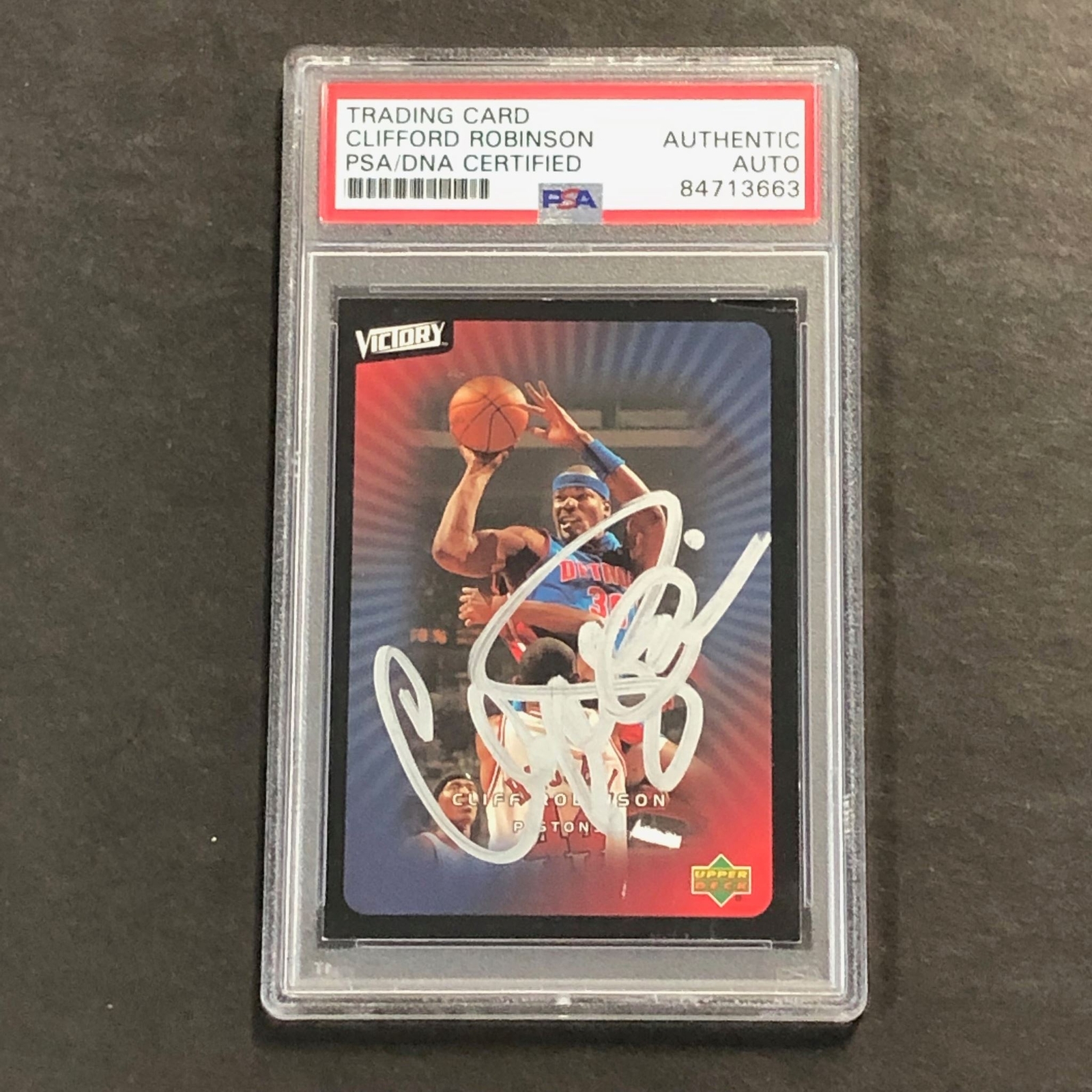 2003 Upper Deck Victory #26 Clifford Robinson Signed Card AUTO PSA Slabbed Pisto