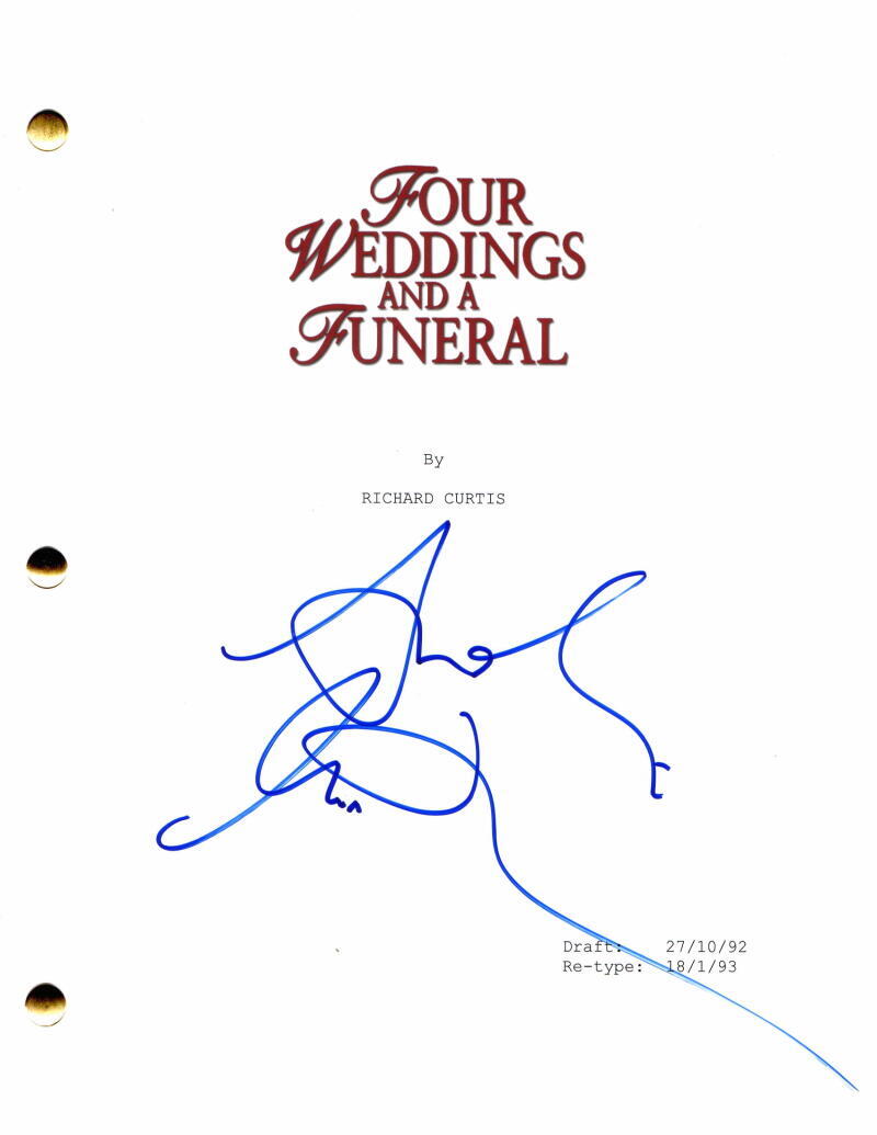 ANDIE MACDOWELL SIGNED AUTOGRAPH FOUR WEDDINGS AND A FUNERAL FULL MOVIE SCRIPT