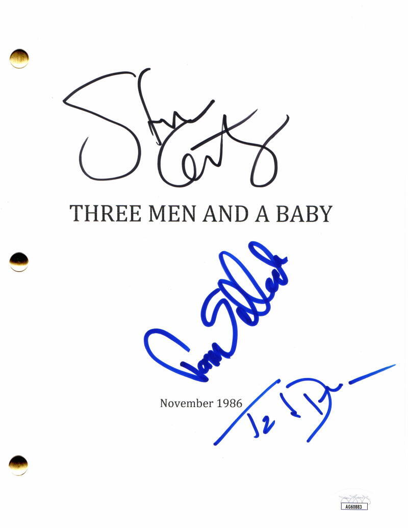 TOM SELLECK DANSON GUTTENBERG SIGNED AUTOGRAPH THREE MEN AND A BABY MOVIE SCRIPT