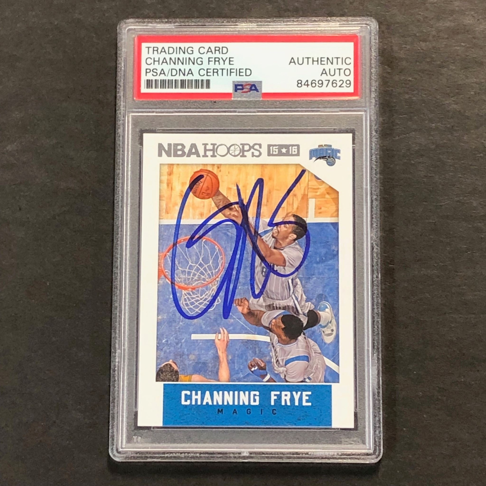 2015-16 NBA Hoops #117 Channing Frye Signed Card AUTO PSA Slabbed Magic