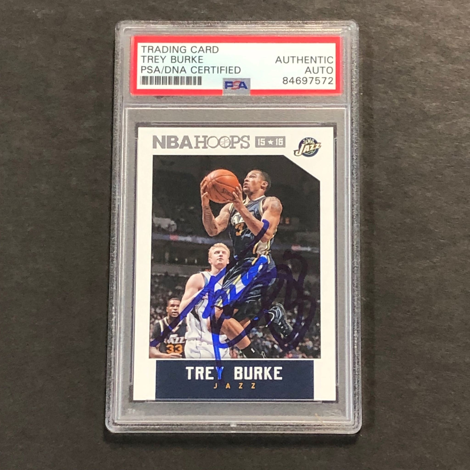2015-16 NBA HOOPS #150 Trey Burke Signed Card PSA Slabbed Jazz