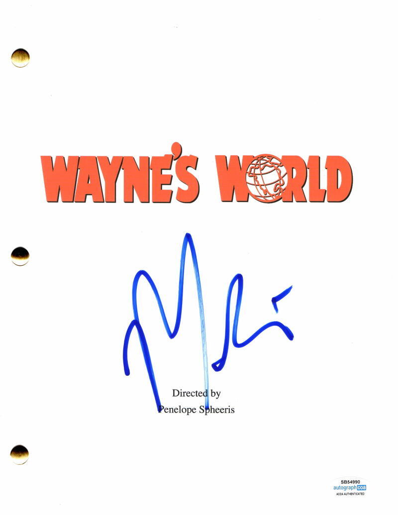 MIKE MYERS SIGNED AUTOGRAPH WAYNE'S WORLD FULL MOVIE SCRIPT - SNL LEGEND W/ ACOA