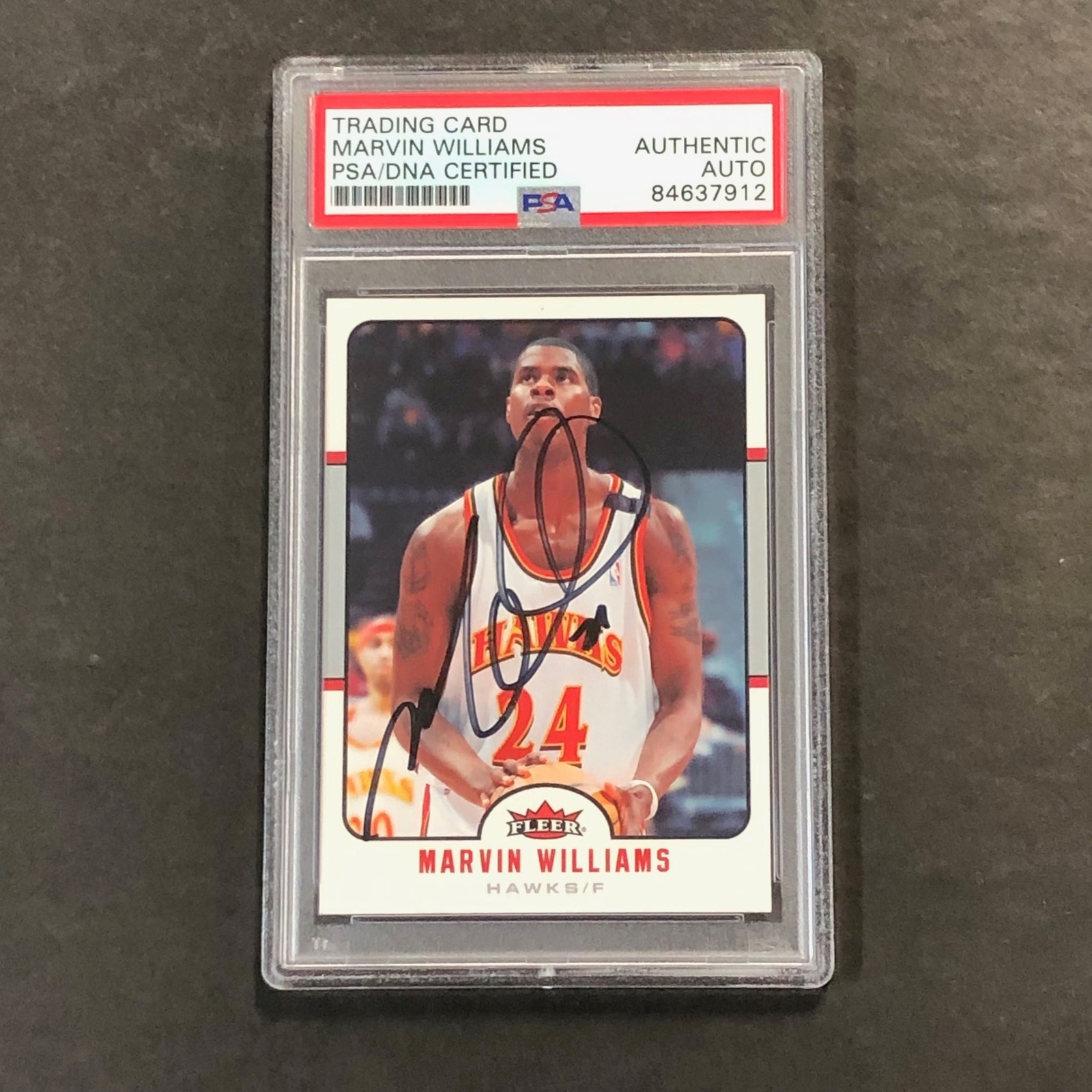 2006-07 NBA Fleer #7 Marvin Williams Signed AUTO PSA Slabbed Hawks