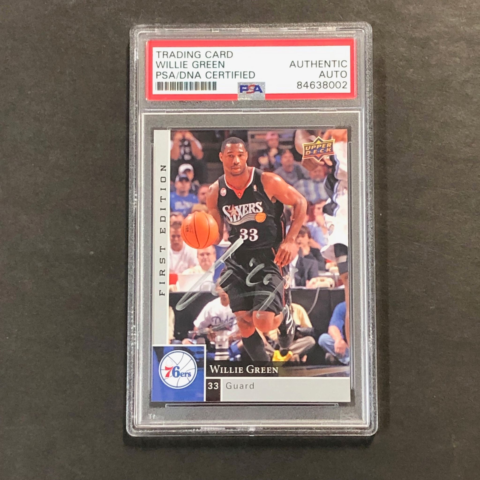 2009-10 Upper Deck Basketball #134 Willie Green Signed Card AUTO PSA Slabbed 76e