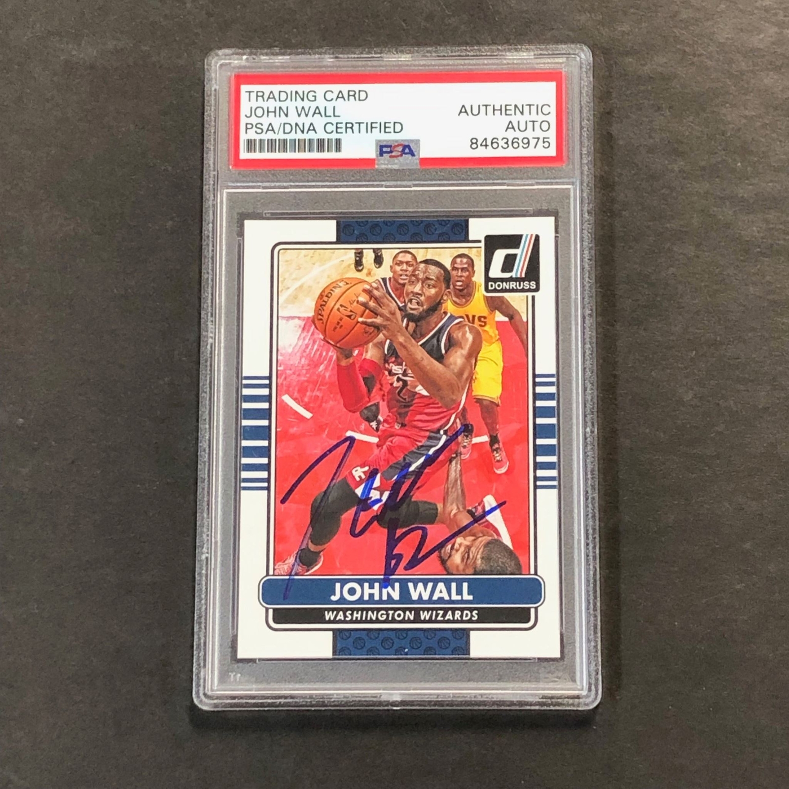 2014-15 Panini Donruss #90 John Wall Signed Card AUTO PSA Slabbed Wizards