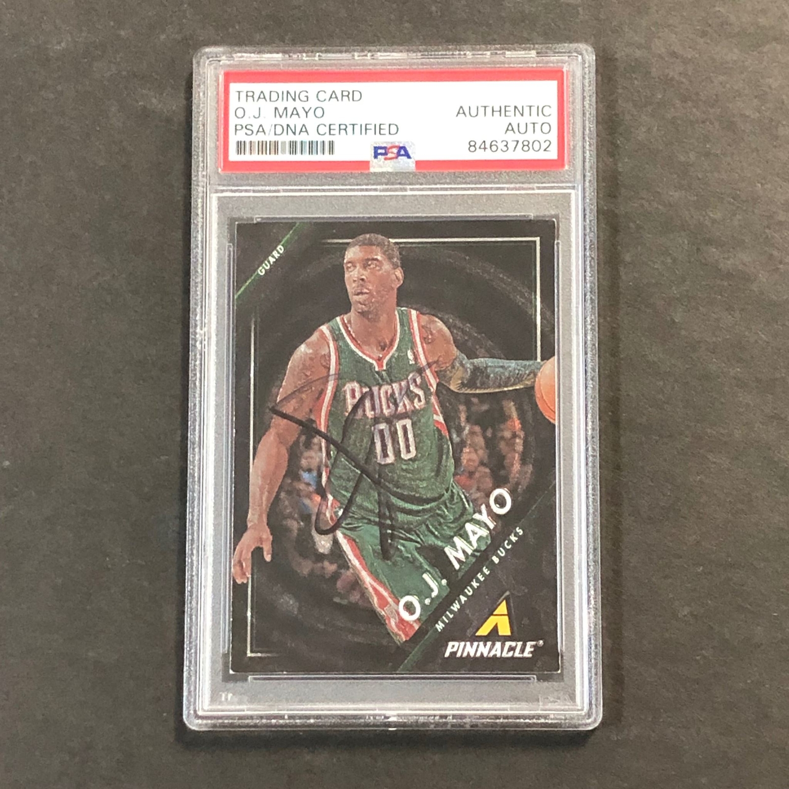2013-14 Panini Pinnacle #154 O.J. Mayo Signed Card AUTO PSA Slabbed Bucks