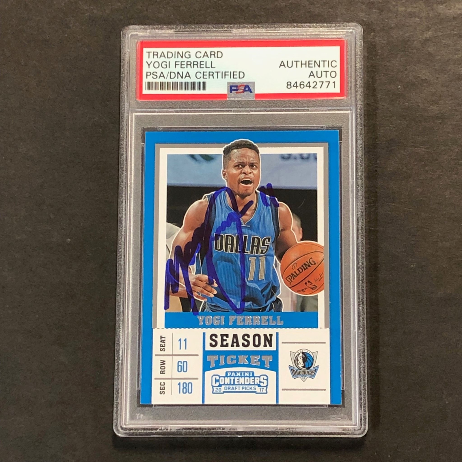 2017-18 Panini Contenders Draft #50 Yogi Ferrell Signed Card AUTO PSA Slabbed Ma