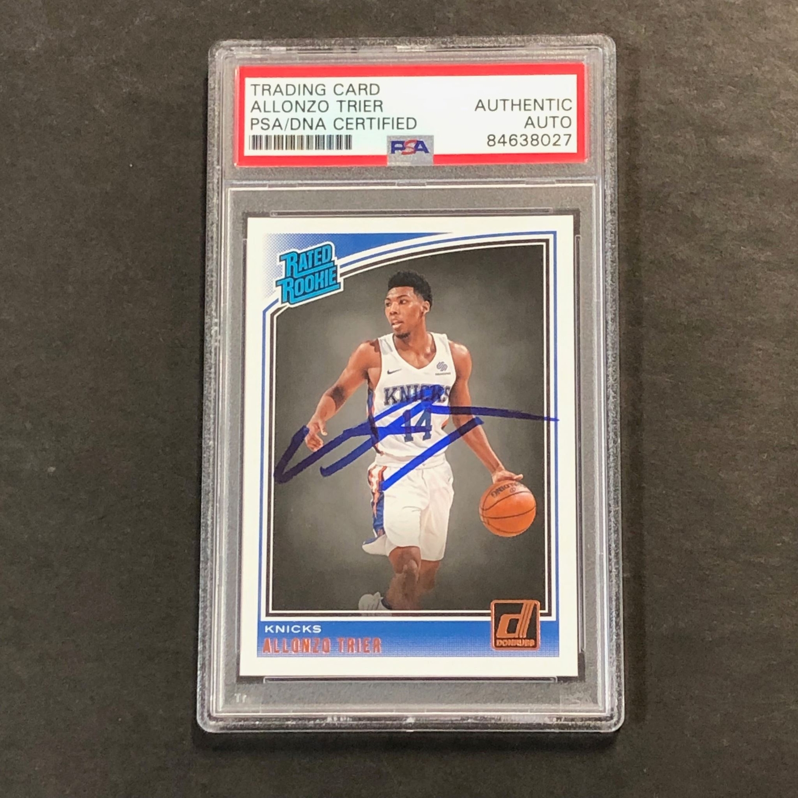 2018-19 Donruss Rated Rookie #175 Allonzo Trier Signed Card AUTO PSA Slabbed RC