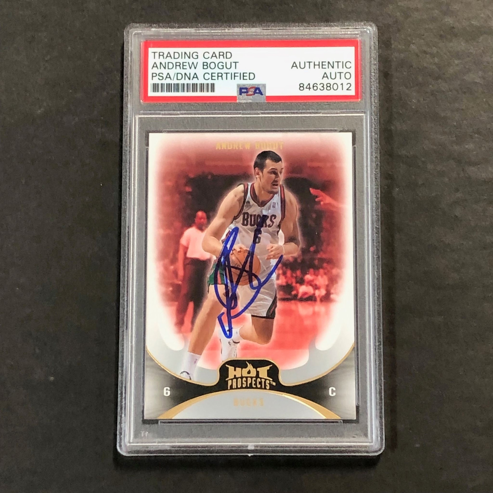 2008-09 Fleer Hot Prospects #8 Andrew Bogut Signed Card AUTO PSA Slabbed Bucks