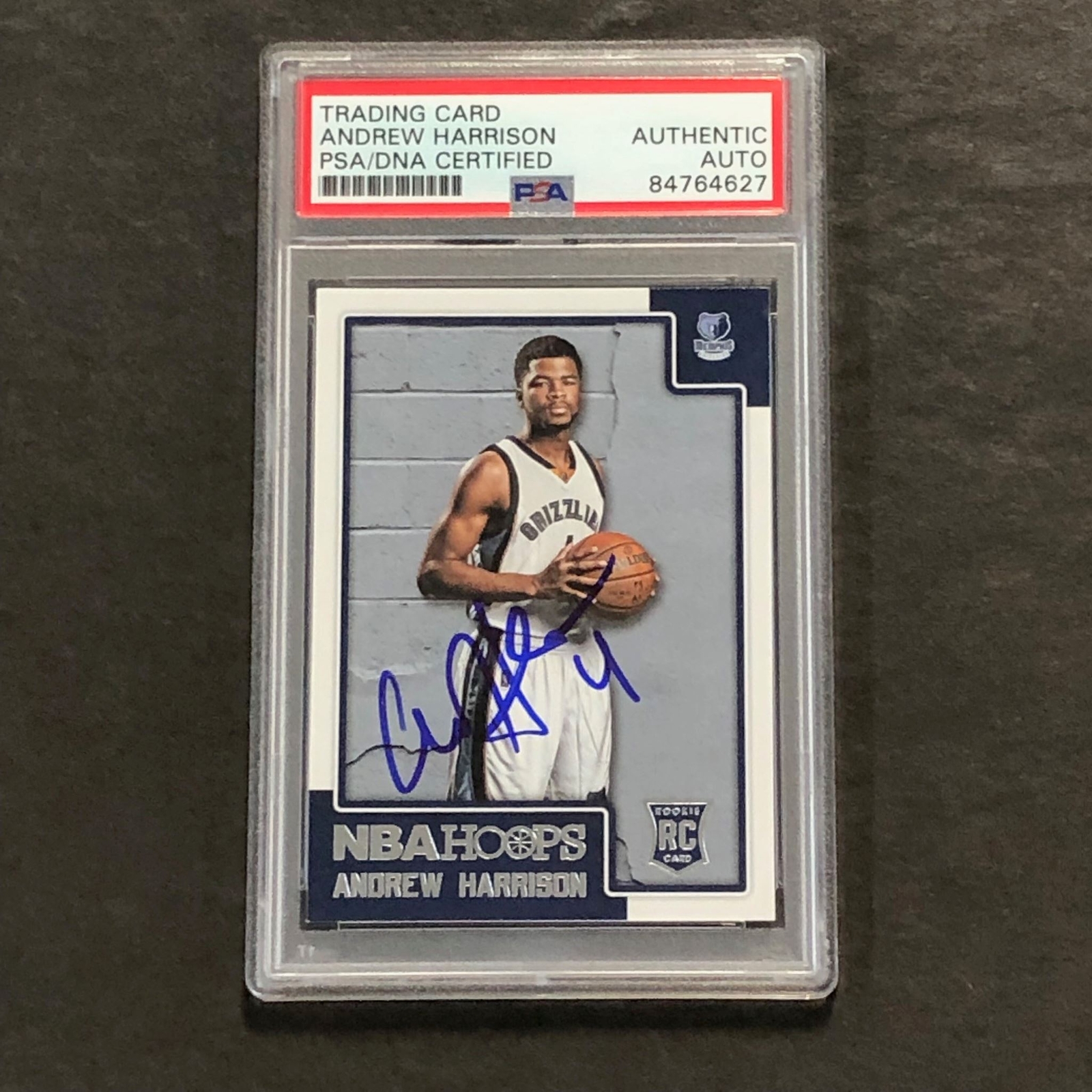 2015-16 NBA Hoops #279 Andrew Harrison Signed Card AUTO PSA Slabbed RC Grizzlies