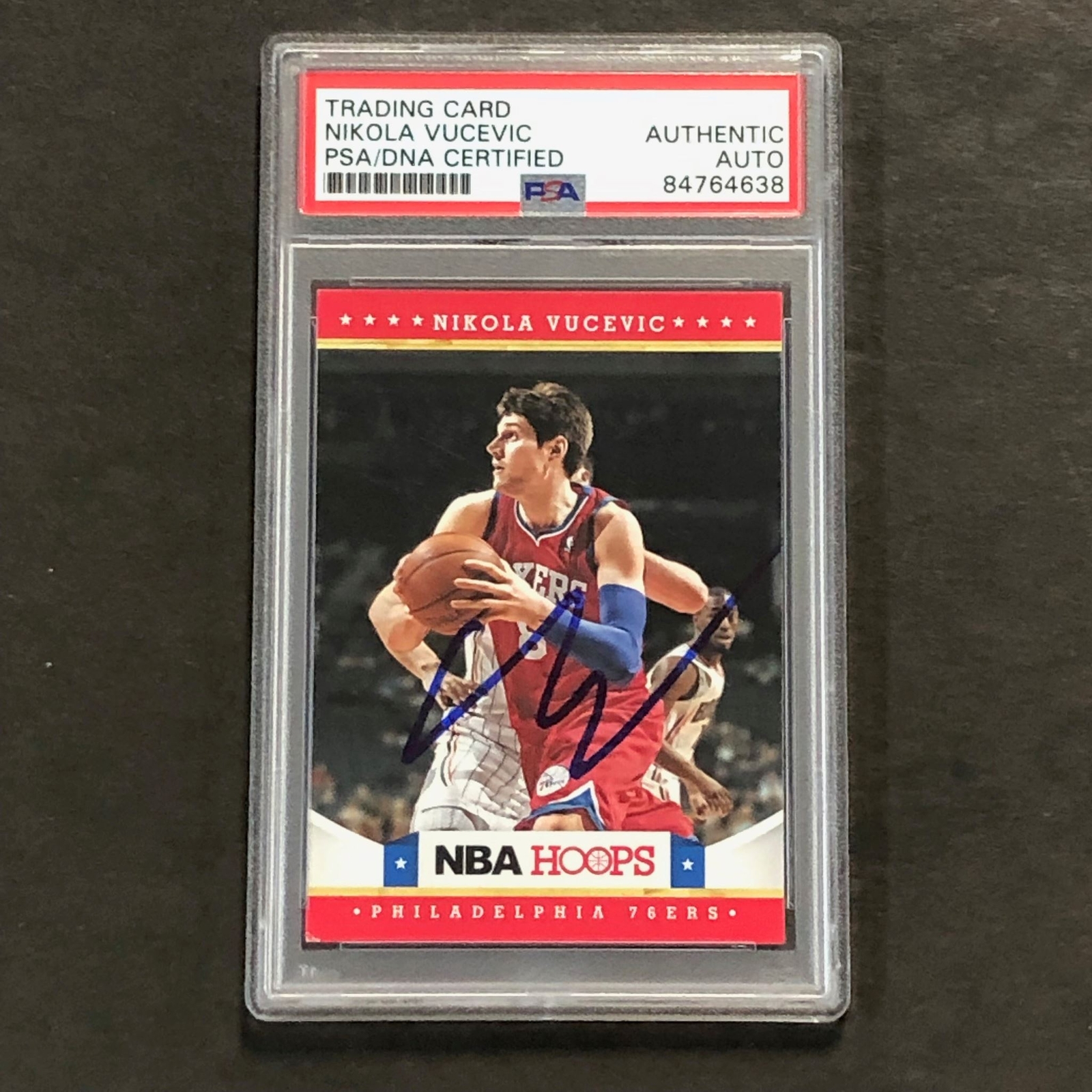 2012 NBA Hoops #237 Nikola Vucevic Signed Card AUTO PSA Slabbed 76ers