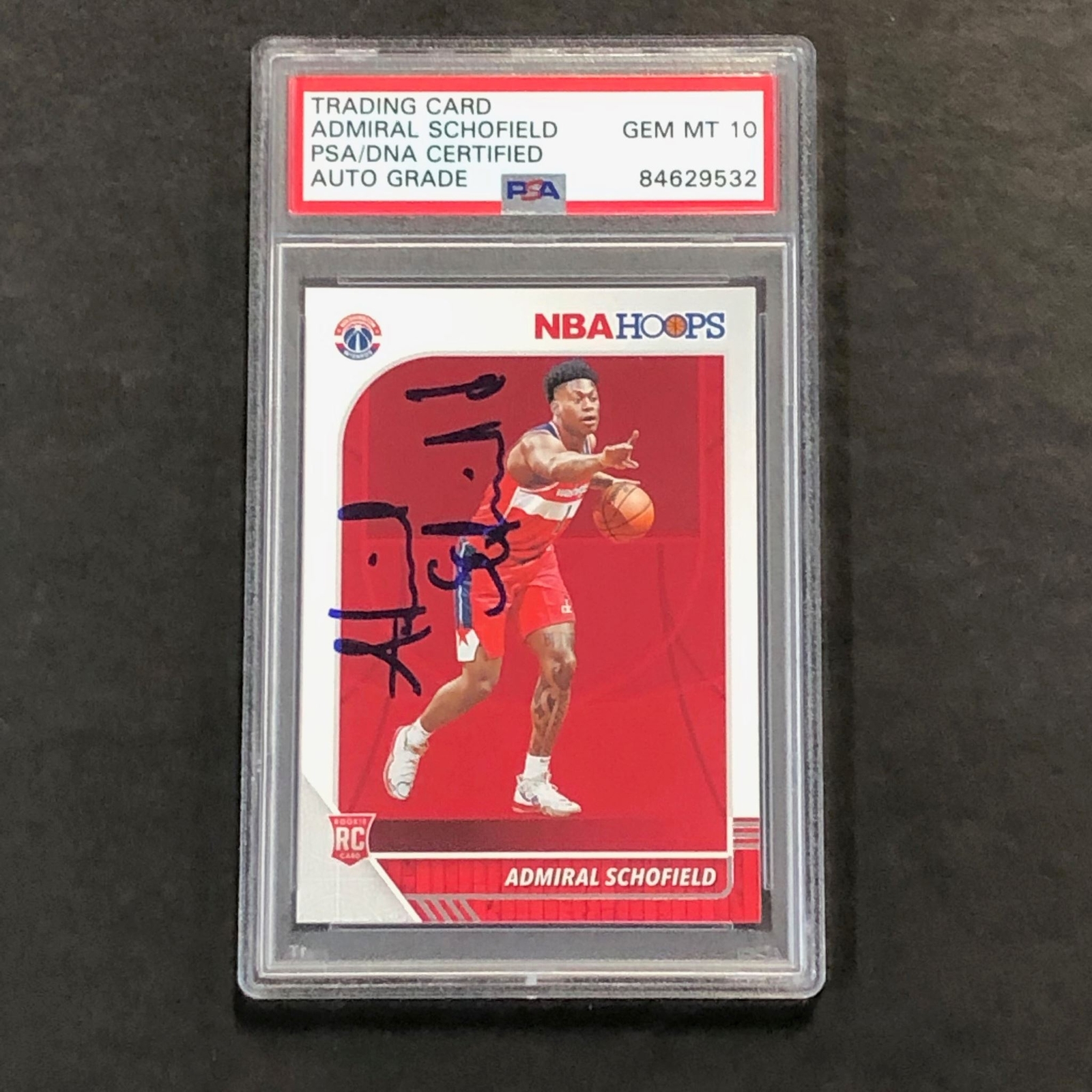 2019-20 NBA Hoops #231 Admiral Schofield Signed Card AUTO 10 PSA Slabbed RC Wiza